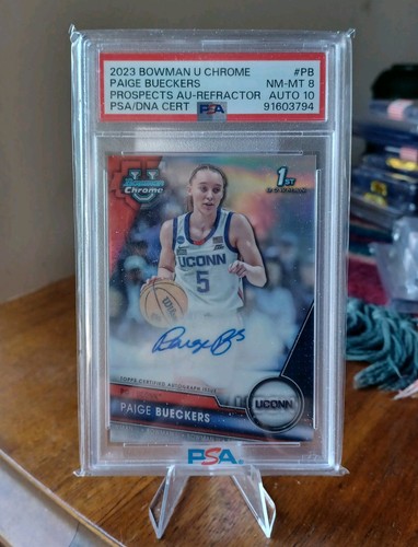 Paige Bueckers (RC,AU) SSP 2023 Bowman U Chrome #171/250 1st Auto PSA 10/8