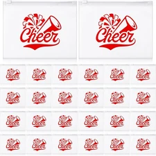 Sunnyray 60 Pcs Cheer Team Gifts Bulk Cosmetic Makeup Bags for Red 