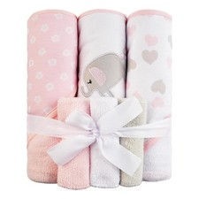 Hooded Baby Towels Bath Set 6 Pack Wash Cloth Absorbent Face Towel for Girl