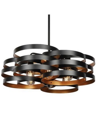 6-Light Modern Farmhouse Chandeliers for Dining Room, Rustic Multiple Rings Pend