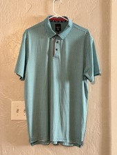 Kenneth Cole Men's Size Large Golf Print Polo Shirt Wicking UPF 50+ Stretch New