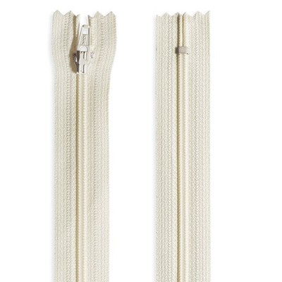7 inch Natural Ivory Nylon Coil Zippers for Sewing Crafts Non-Separating