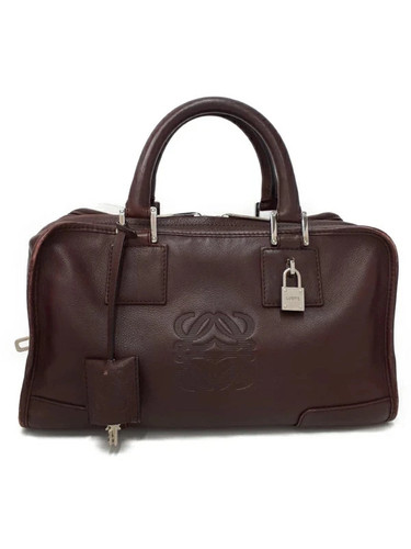 Loewe Amazona 28 Leather Dark Brown / Black Handbag Women's Solid From Japan F/S