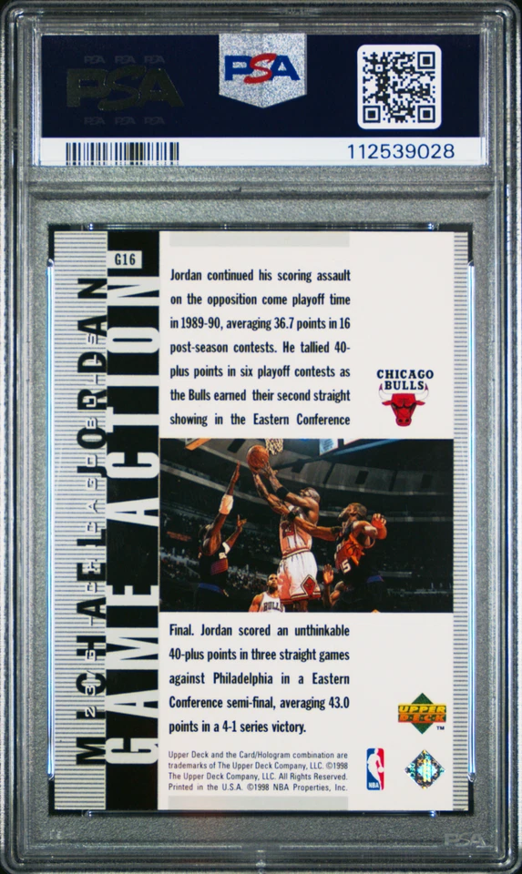 1998 Upper Deck MJ Living Legend Game Action Silver # /230 #G16 - PSA 8 - Image 2 of 2