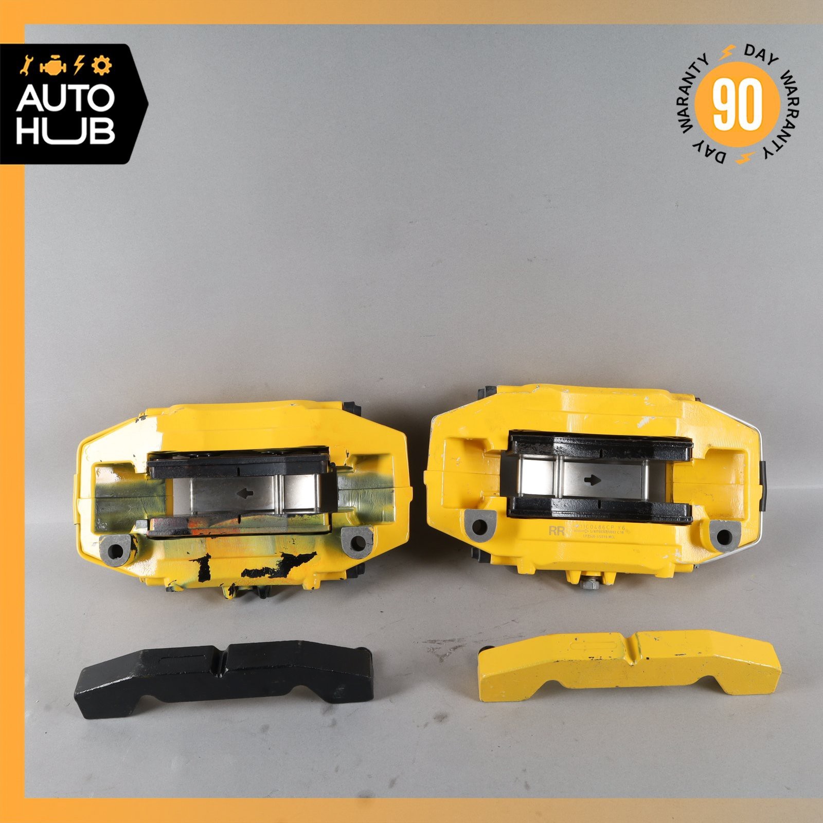 12-21 McLaren 570S Rear Brake Calipers Left & Right Side Set Yellow OEM