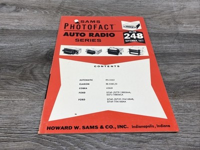 Sams Photofact Auto Radio Service Data Series Repair Magazine # AR-248