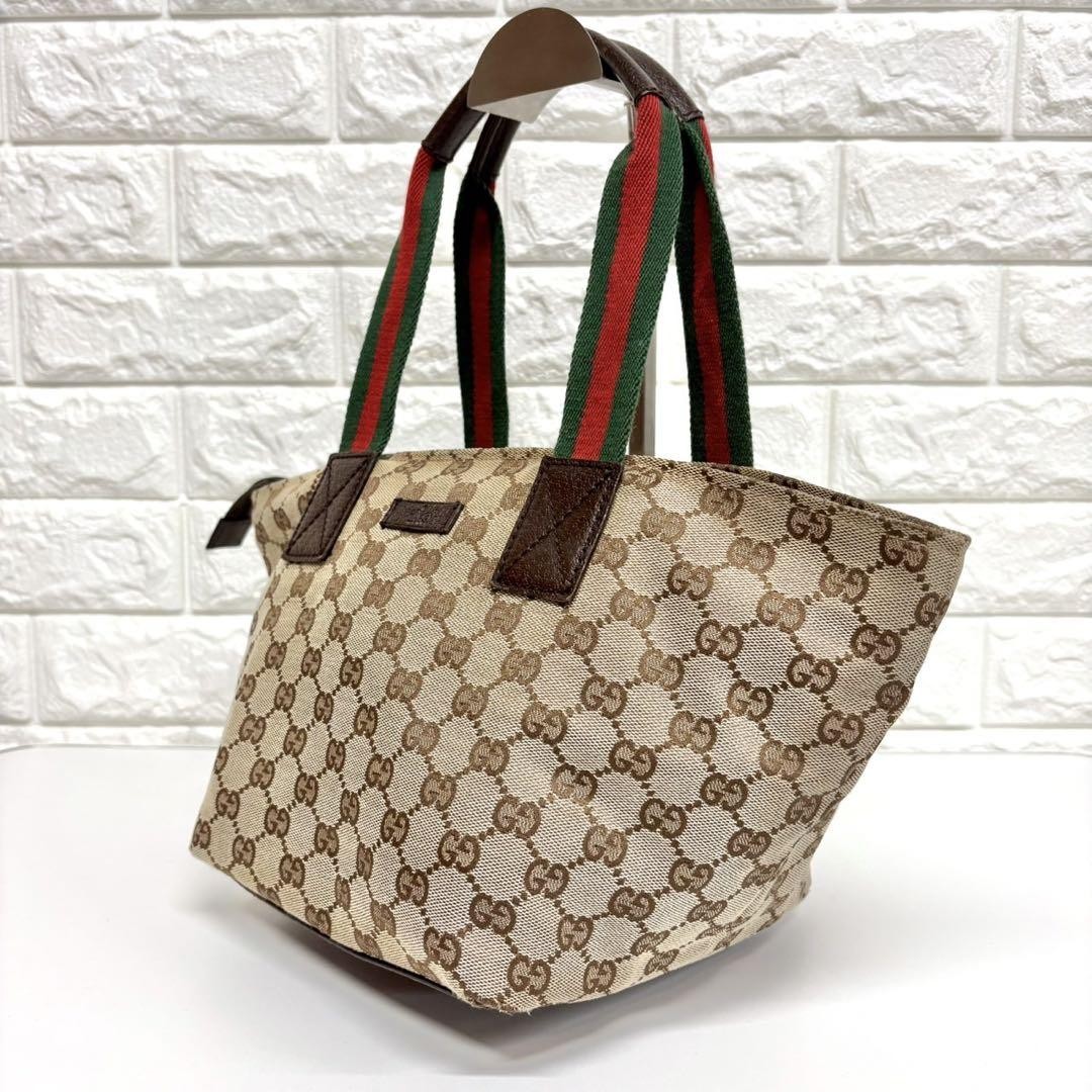 GUCCI GG Canvas Sherry Line Mini Tote Handbag Japanese Import