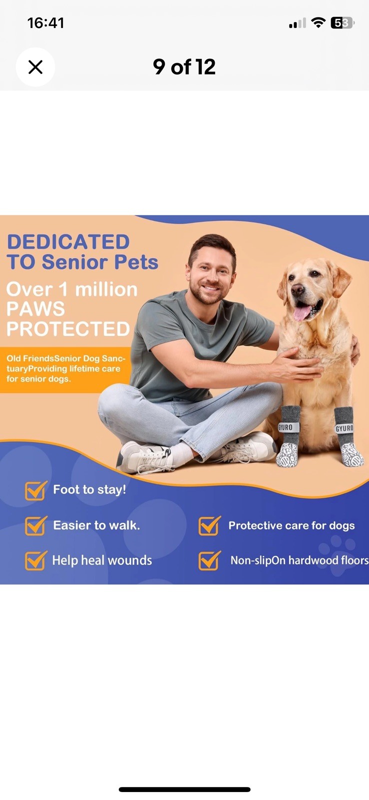 Taglia L 4x Protezioni Calzini per Cani Antiscivolo Nero/Grigio Prodotto Premium Forte Grip foto 5