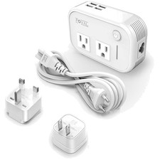 Safety Certified Travel Adapter: Step Down 220V to 110V with USB Charging