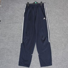 Adidas Mens Navy Blue 3 Stripe Track Pants Athletic Joggers Size S