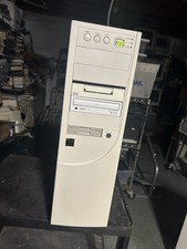 Retro PC Case Beige Computer server AT Retro Tower lcd display light w psu
