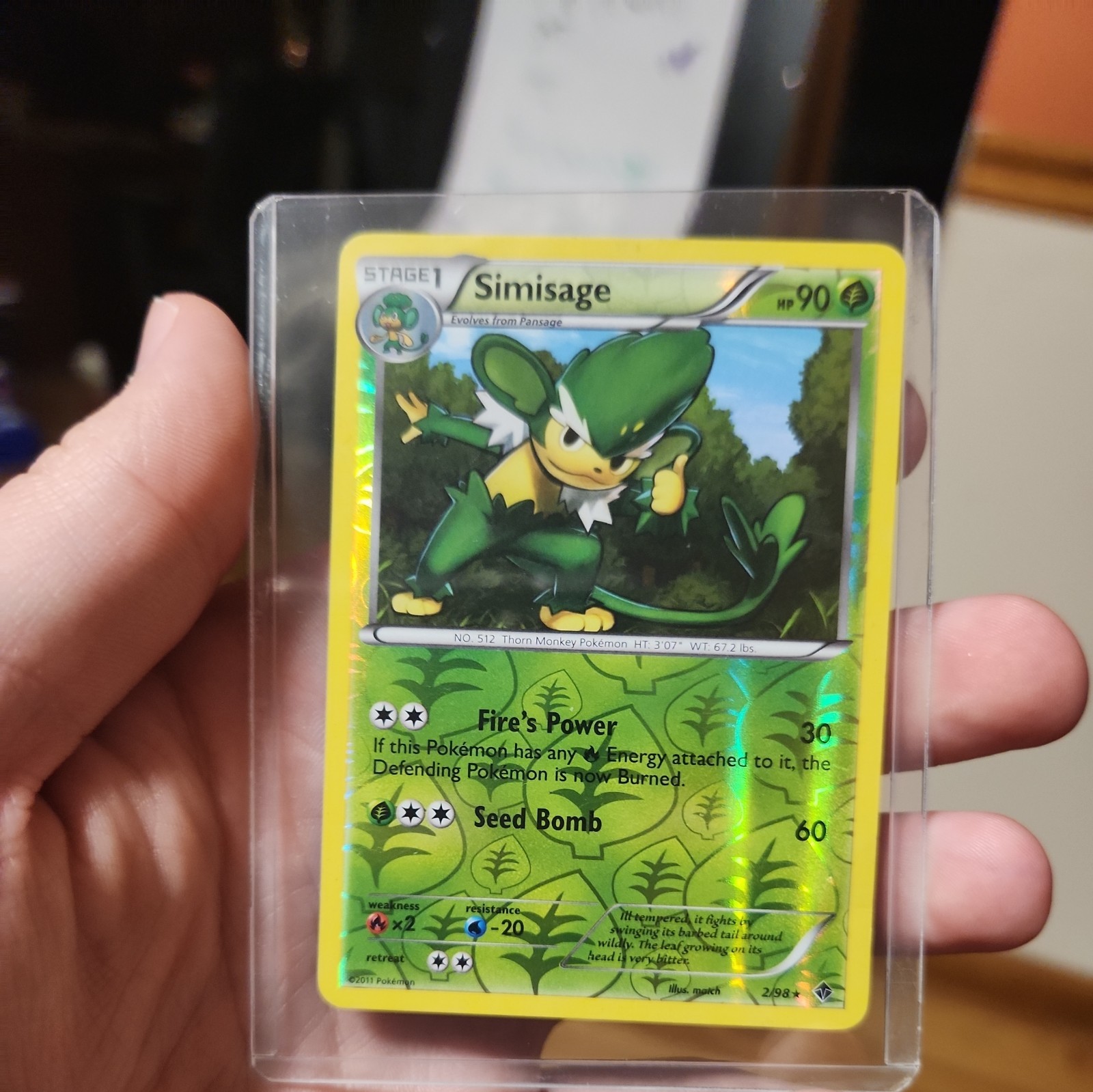 Simisage 2/98 Emerging Powers Reverse Holo pokemon card