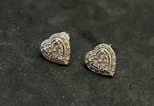 925 Sterling Heart Stud Earrings 0.5in - 2.25g