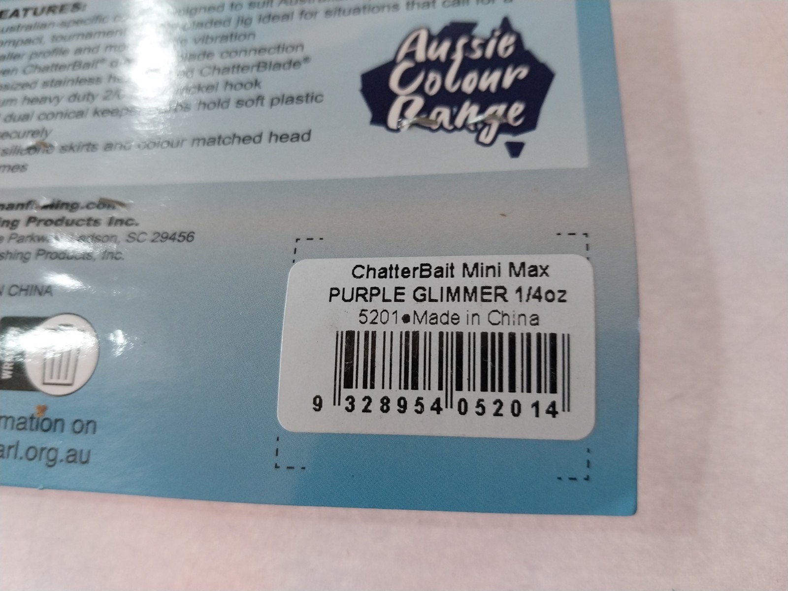 ZMan Chatterbait Mini Max 1/4oz Purple Glimmer Fishing Lure - Image 4