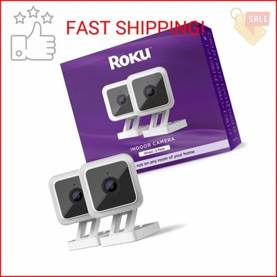 Roku Indoor Camera for Home Security, 2-Pack - Wired Security Camera with 1080p