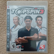 2K Sports Top Spin 3 PS3 Tennis Sports Game w/ Case, Insert, Manual, Multiplayer