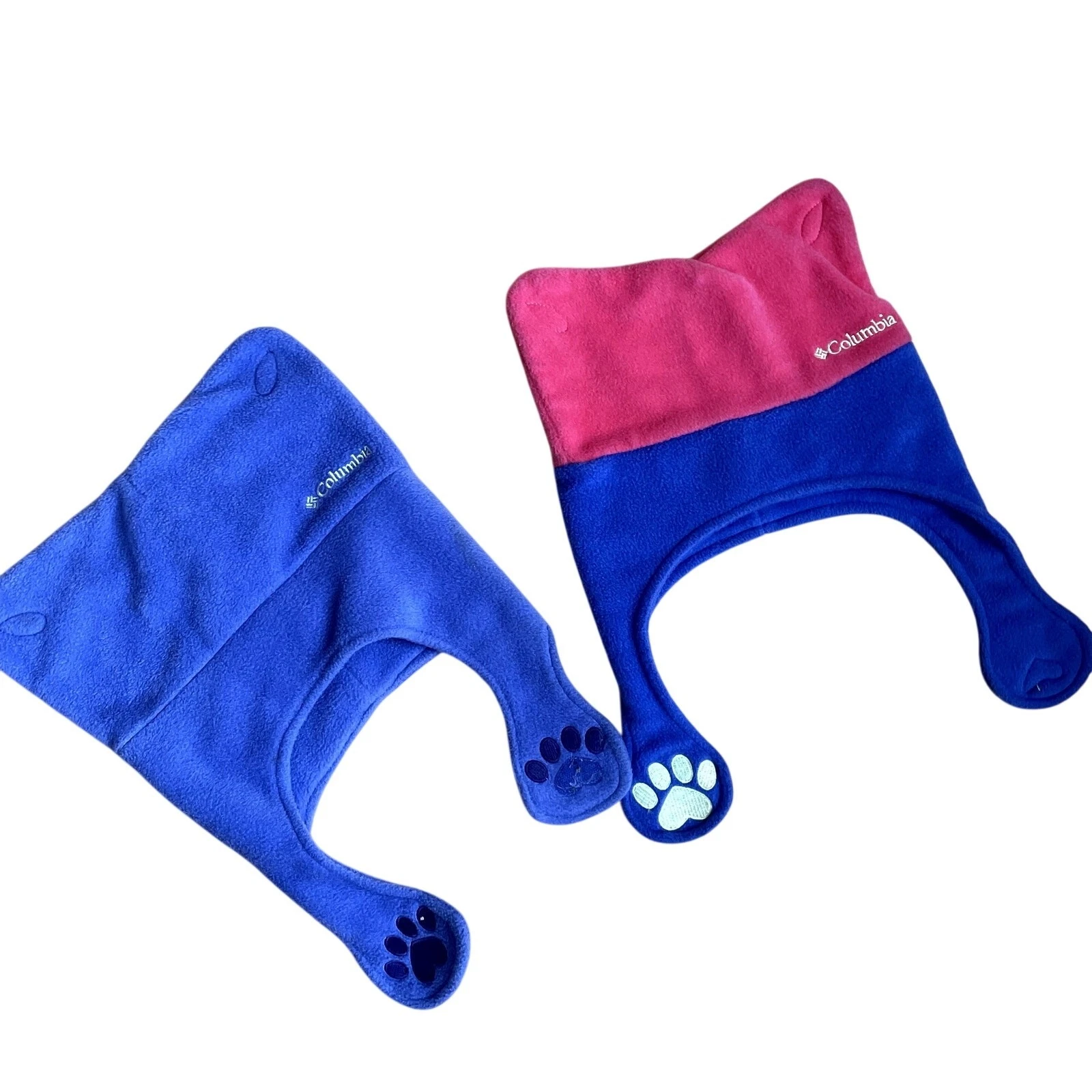 Columbia set of two kids winter beanie hat closure puppy paw toddler OS