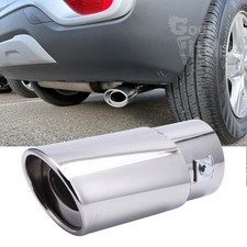 Chrom Edelstahl 63mm Auspuffblende Endrohr Auspuff Blende Oval Gerade Bis 2 cm