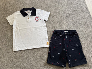 STEIFF Sommer Set Maritim Poloshirt Bermuda 116 / 122 ungeteagen neu