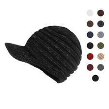 Unisex Winter Hats with Visor Warm Ski Hat Stylish Knitted Hat for Men and Women