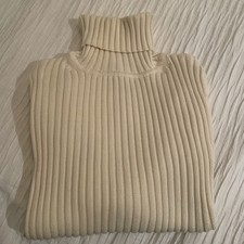 City DKNY Ivory Knitted Turtleneck Sweater Size S