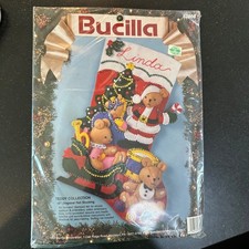 Bucilla TEDDY COLLECTION 83008 Felt Applique Stocking Kit 18" NEW 1993