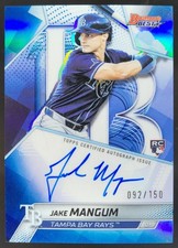 2025 Bowman's Best Jake Mangum Best of Auto Blue Refractor /150 Rays MS2