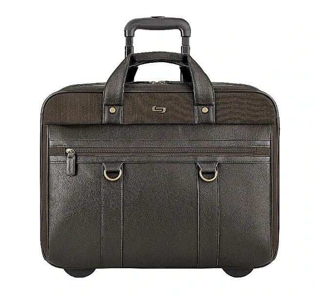 Solo New York Executive Rolling Laptop Case 17.3" Brown Oliv