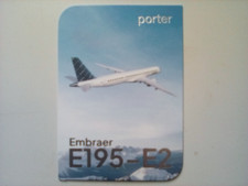 Porter Airlines Canadian Aviation Company Embraer E195-E2 Jet Promo Trading Card