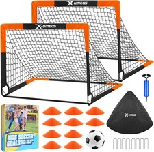 Kids Soccer Goals for Backyard Set of 2, 4 X 3 Ft/6 X 4 Toddler Soccer Goal Trai