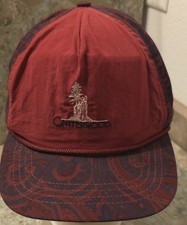 Vintage Canterwood Hat Cap Strap Back Red Embroidered Red Made In USA