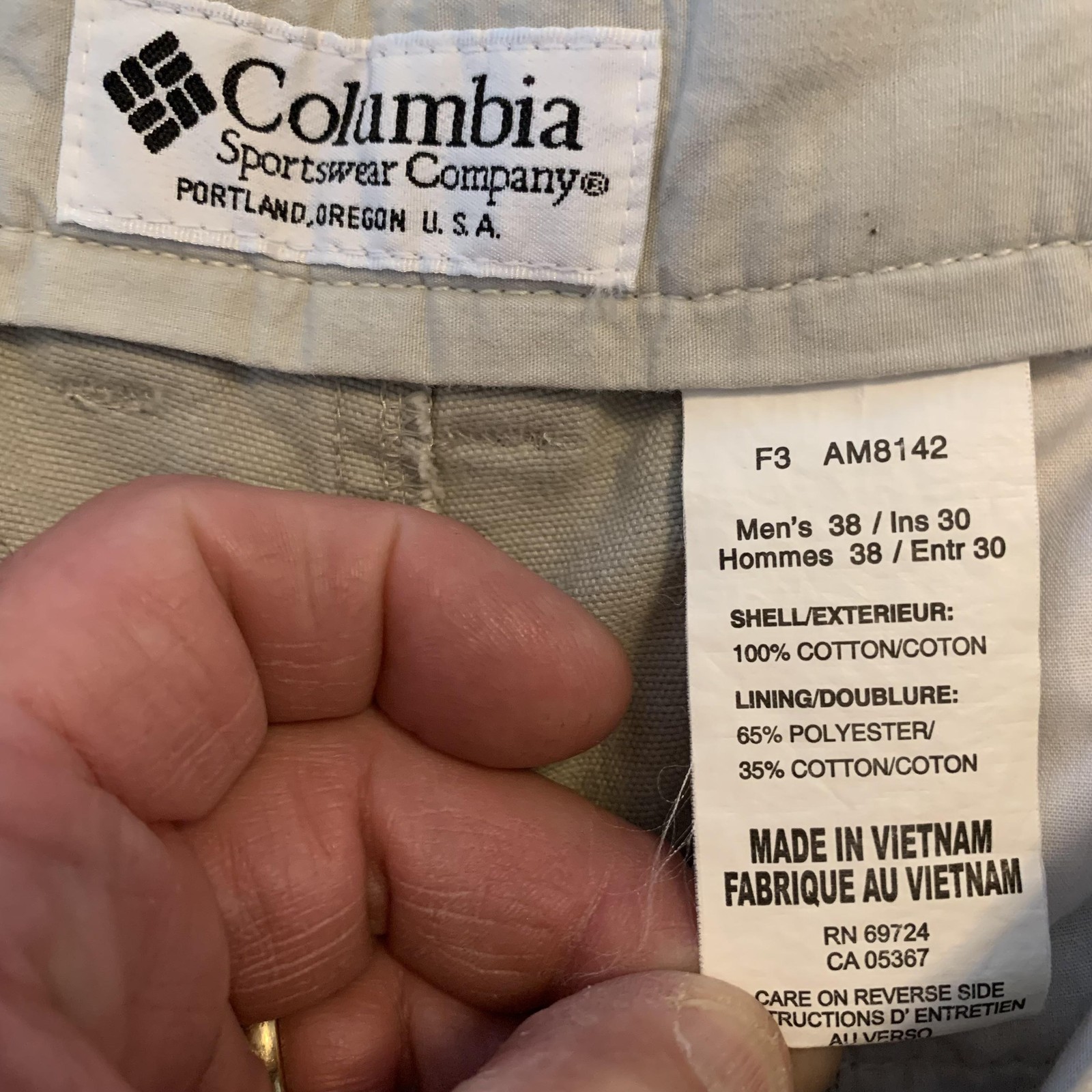 Columbia Pants Mens 38x30 Khaki Chino Cotton Utility Pocket Outdoor AM8142 thumbnail 2