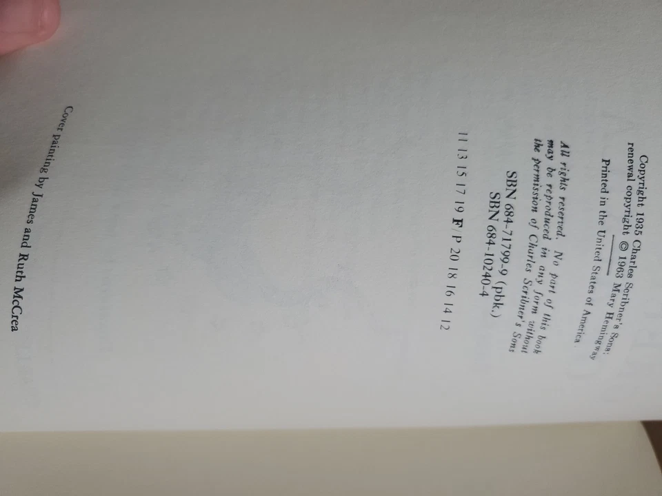 Ernest Hemingway Green Hills of Africa 1963 Scribners Vintage Paperback  Foto 4 de 4