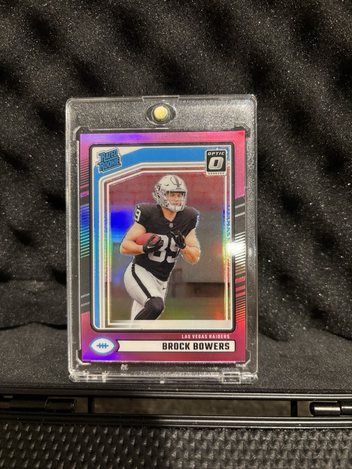 2024 Panini Donruss - Rated Rookie Brock Bowers #394 Optic Preview Pink Prizm