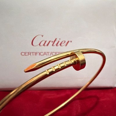 Cartier Juste un Clou 18K Yellow Gold Bangle Bracelet w/ Cartier Cert