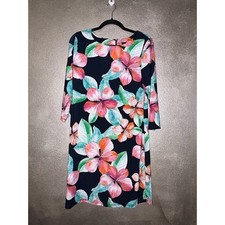 Tommy Hilfiger CottageCore Boho Girly Floral Black & Pink 3/4  Dress