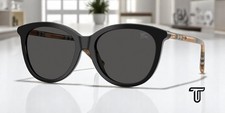 BURBERRY BE4455 416187 Black Dark Grey 55 mm Women's Sunglasses