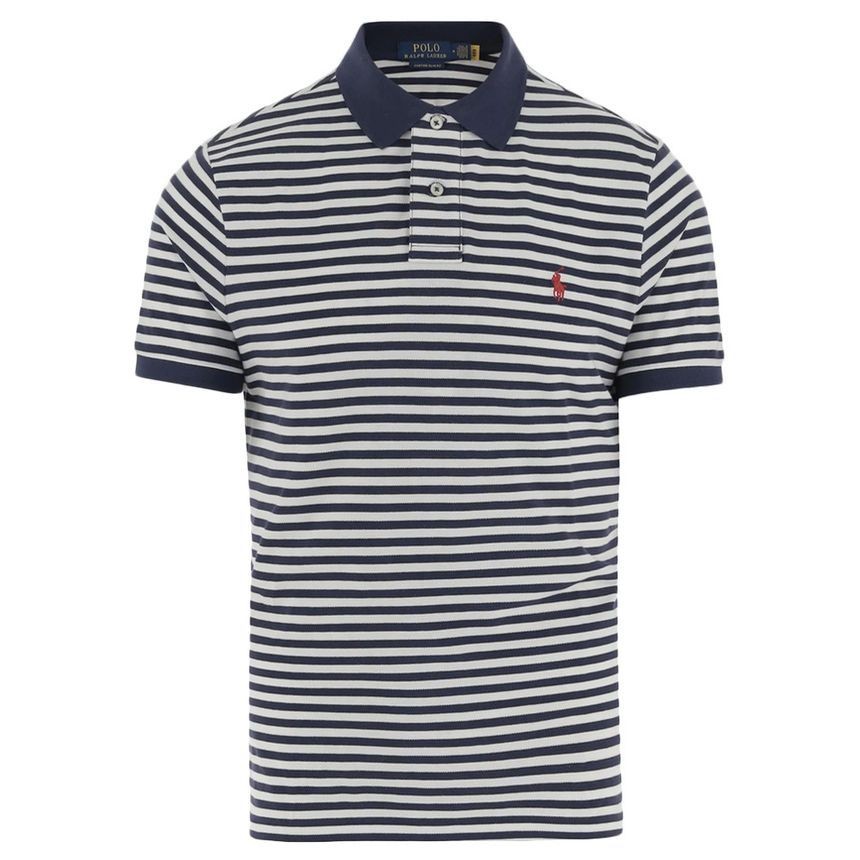 Polo Ralph Lauren Pony polo a righe ricamate bianco navy 710956682 001
