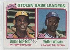 1980 Topps League Leaders Omar Moreno Willie Wilson (Stolen Bases) #204 2u3