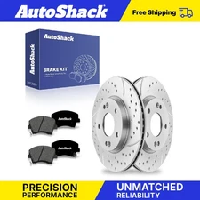 Front Drilled Slotted Brake Rotors Premium Ceramic Pads for Hyundai Elantra