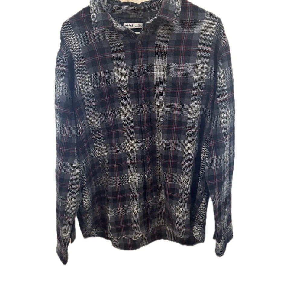 Black Red & White Vintage Flannel - Image 2 of 4