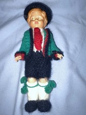 Vintage made In Italy Moll's Trachten-Puppen Celluloid Doll 1950's Rotating Eyes