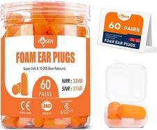 60 Pairs Foam Ear Plugs, Ear Plugs for Sleeping Noise Cancelling, 32dB NRR, 37dB