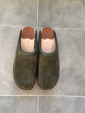Swedish Clogs Troentorp Rembrandt Olive suede Size US Womens 9/ EU 39