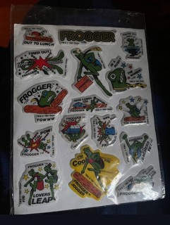 1981 SEGA Rare FROGGER Puffy Sticker Sheet