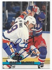 MARTY McINNES Autographed Signed 1993-94 Stadium Club Hockey card #257 Islanders