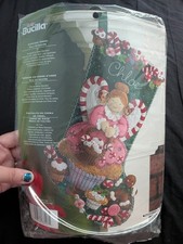 BUCILLA CHRISTMAS STOCKING FELT APPLIQUE HOLIDAY KIT CUPCAKE ANGEL CANDY 86207