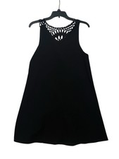 NWOT Black Small Sleeveless Macrame Back Short Polyester Casual  Dress