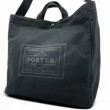 Porter Tote Bag, Canvas, Black, 2-Way, Shoulder Bag