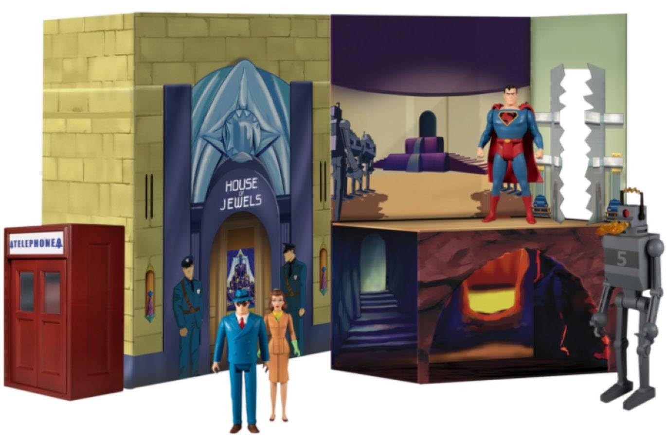 Superman The Mechanical Monsters 1941 Deluxe Boxed Set Diorama Premium Mezco Toy